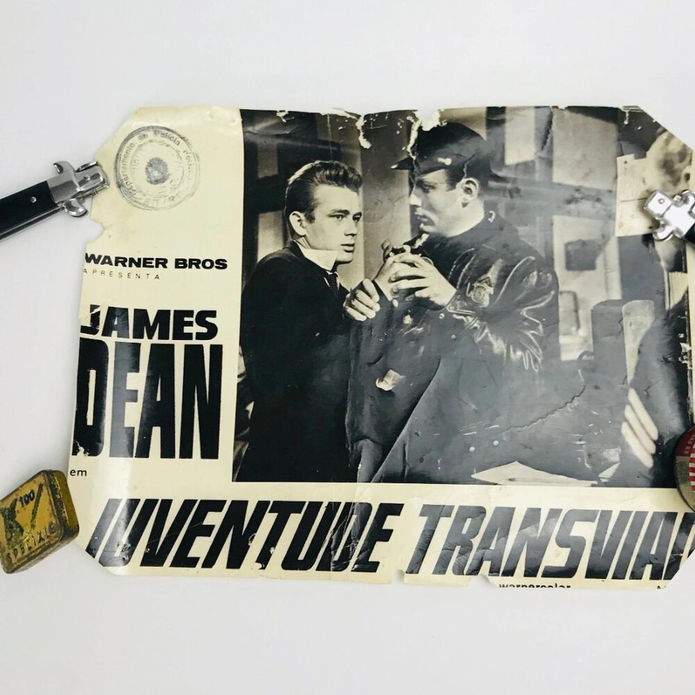 1950s Rebel Without a Cause Lobby Card from Brazil – Police Station Scene